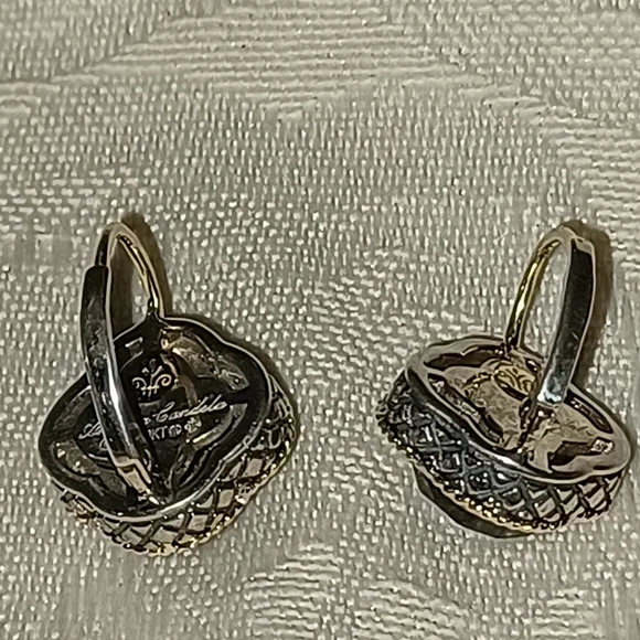 Andrea Candela  Clover Black Onyx Earrings, Sterling Silver & 18k - Picture 5 of 8